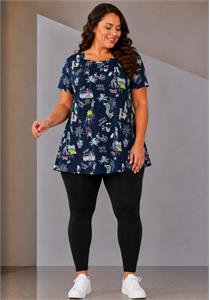 Women Holiday Print Jersey Top